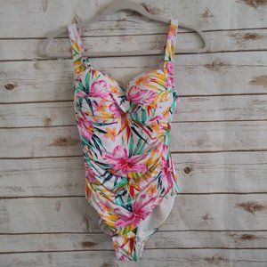 Niptuck Swim One Piece Tropical Floral Swimsuit Size 6